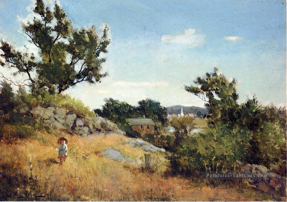 Une vue du paysage du village Willard Leroy Metcalf Peintures à l'huile